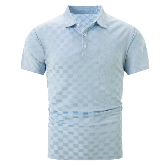 Wavsuf Mens Shirts Turndown Summer Light Blue Shirts Size 2XL
