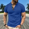 thumbnail image 1 of Wavsuf Mens Shirts V-neck with Pockets Summer Blue T-Shirts Size XL, 1 of 1