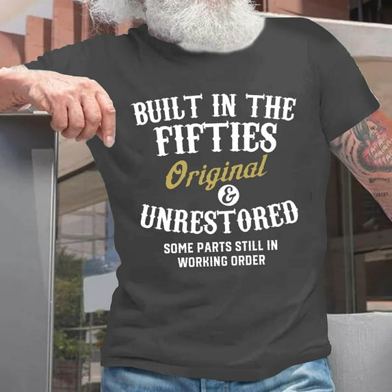 Wavsuf Mens Shirts Graphic Tees Crew Neck Summer Dark Gray T-Shirts Size XL