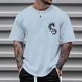 thumbnail image 1 of Wavsuf Mens Shirts Graphic Tees Summer V-neck Crew Neck White T-Shirts Size 4XL, 1 of 4