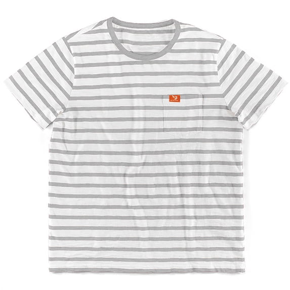 Wavsuf Mens Shirts Short Sleeve Crew Neck Striped Summer Gray T-Shirts Size XL