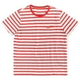 thumbnail image 1 of Wavsuf Mens Shirts Short Sleeve Summer Crew Neck Striped Red T-Shirts Size L, 1 of 7