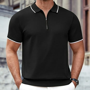 Wavsuf Mens Shirts Short Sleeve Summer Striped Black Shirts Size 2XL