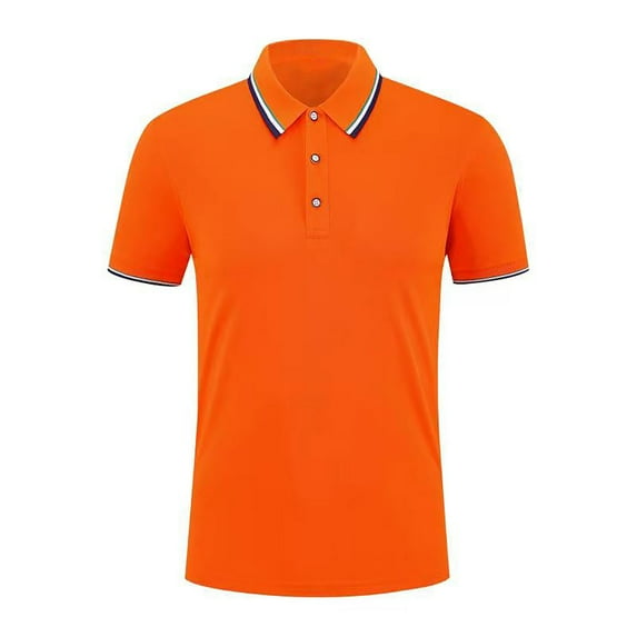 Wavsuf Mens Shirts Short Sleeve Summer Turndown Orange Shirts Size M