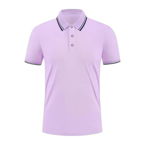 Wavsuf Mens Shirts Short Sleeve Summer Turndown Purple Shirts Size S