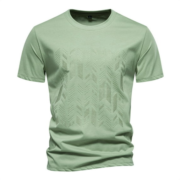 Wavsuf Mens Shirts Short Sleeve Turndown Summer Green T-Shirts Size 2XL