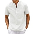 thumbnail image 1 of Wavsuf Mens Shirts Short Sleeve t Shirts Crew Neck with Pockets Summer White T-Shirts Size XL, 1 of 5