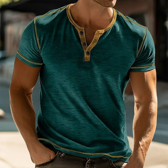 Wavsuf Mens Shirts Short Sleeve t Shirts Summer Crew Neck Green T-Shirts Size S