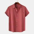 thumbnail image 1 of Wavsuf Mens Shirts Short Sleeve t Shirts Summer Turndown Beach Hawaiian Watermelon Red Shirts Size 3XL, 1 of 9