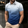 thumbnail image 1 of Wavsuf Mens Shirts Short Sleeve t Shirts Turndown Summer Blue Shirts Size L, 1 of 6