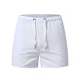 thumbnail image 1 of Wavsuf Mens Shorts Clearance Surf Beach Elastic Waist Summer with Pockets Zipper Drawstring White Swimwear Size XL, 1 of 7