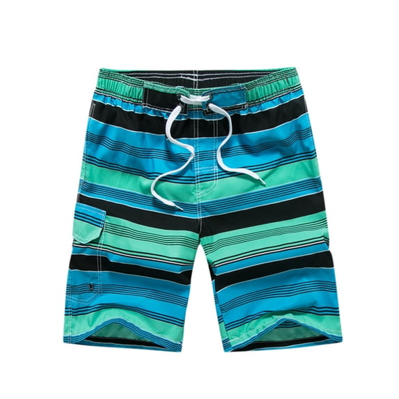 Wavsuf Mens Shorts Surf Beach with Pockets Elastic Waist Summer Drawstring Casual Green Swimwear Size 2XL