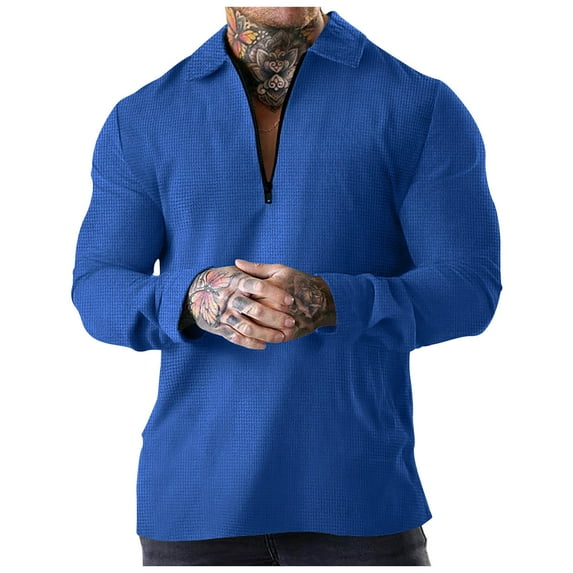 Wavsuf Mens Sweatshirts Casual Blue Blouse Tops Size 3XL