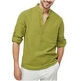 thumbnail image 1 of Wavsuf Mens Sweatshirts Solid Turndown Button Casual Pullover Green Blouse Tops Size L, 1 of 3