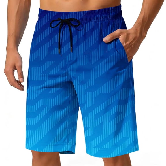 Wavsuf Mens Swim Trunks for Men Swimming Shorts Drawstring Thin Motion Ventilation Casual Tight Graphic Swimsuits Blue Size 3XL