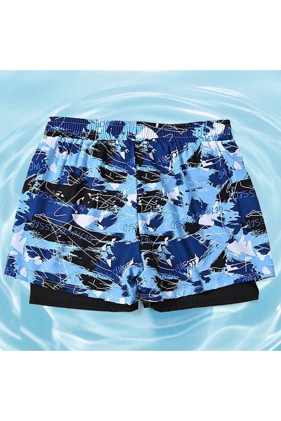 Mens Swimming Trunks Mens Swim Shorts Drawstring Motion Bodybuilding Ventilation Tight Swimsuits Blue Size XL