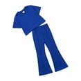 thumbnail image 1 of Cethrio Newborn Outfits Set Flared Pants Short Sleeve Comfort Blue Two Piece Sets Size 5-6 Years, 1 of 2