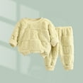 thumbnail image 1 of Wavsuf Outfits Set Clothes for Kids Top+Pant Warm Home Green Pajama Set Size 72M, 1 of 6