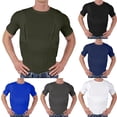 thumbnail image 1 of Wavsuf Plain T Shirts Men Short Tees Sleeve Round Neck T Shirt Navy Size M, 1 of 8