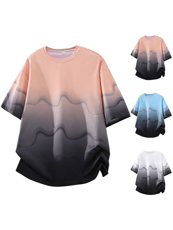 Plain T Shirts Men Short Tees Sleeve Round Neck T Shirt White Size XL