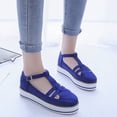 thumbnail image 1 of Wavsuf Platform Sandals for Women Solid Hollow Out Casual Summer Closed Toe Blue Sandals Shoes Size 8.5, 1 of 4