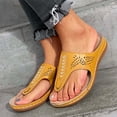 thumbnail image 1 of Wavsuf Platform Sandals for Women with Arch Support Casual Summer Yellow Sandals Shoes Size 7.5, 1 of 6