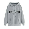 thumbnail image 1 of Wavsuf Plus Size Womens Hoodies Sweatshirts Fall Clearance Printed Gray Tops Size M, 1 of 3