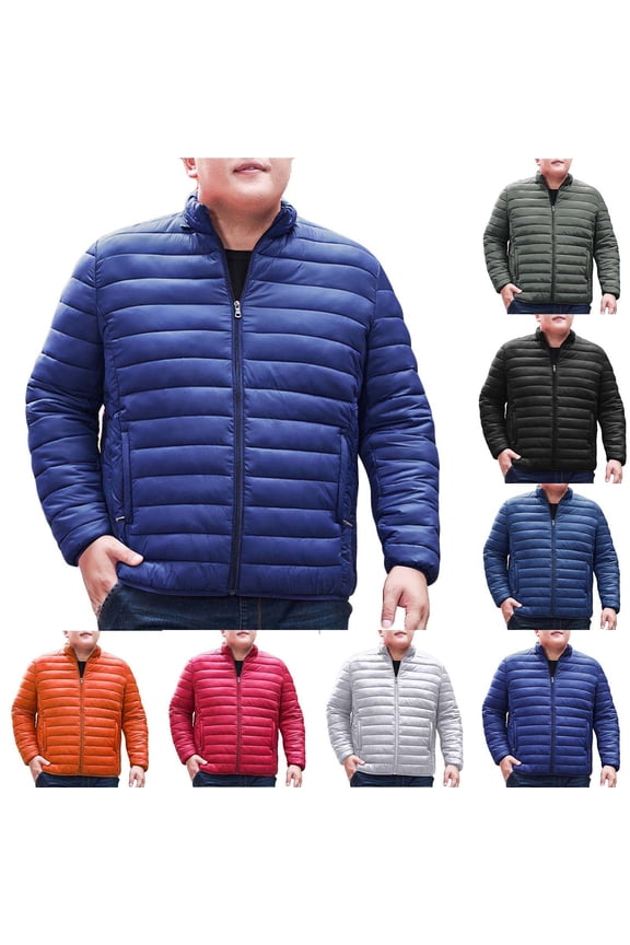 Puffer Jackets for Men Winter Jacket Heavyweight for Men Windbreaker Navy Size 4XL