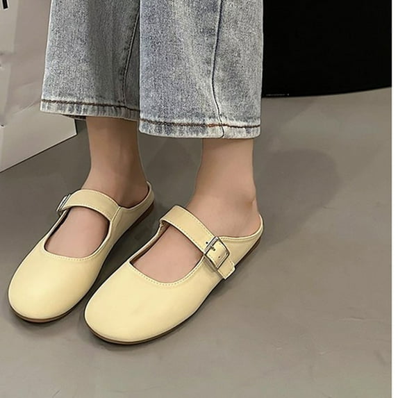 Wavsuf Sandals for Women Casual Summer Closed Toe Vintage Yellow Sandals Shoes Size 9.5