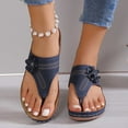 thumbnail image 1 of Wavsuf Sandals for Women Solid Wide Casual Summer with Arch Support Blue Sandals Shoes Size 7, 1 of 6