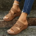 thumbnail image 1 of Wavsuf Slides for Women Casual Summer with Arch Support Brown Slides Slippers Size 6, 1 of 8