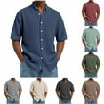 thumbnail image 1 of Wavsuf Summer polo Shirt Mens Button polo T-Shirt Button T-Shirt Wine Size S, 1 of 7