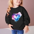 thumbnail image 1 of Wavsuf Sweatshirts Childrens Girls Winter Printed Pullover Crew Neck Hoodless Sweatshirt Black Size 110, 1 of 4