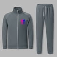 thumbnail image 1 of Wavsuf Sweatsuits 2pcs Sets Mens Jogger Set Long Motion Shirt Lightweight Sweatshirt and Sweatpants Gray Size S, 1 of 4