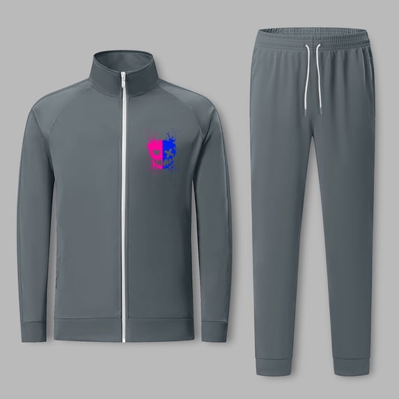 Wavsuf Sweatsuits 2pcs Sets Mens Jogger Set Long Motion Shirt Lightweight Sweatshirt and Sweatpants Gray Size S