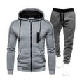 thumbnail image 1 of Wavsuf Sweatsuits 2pcs Sets Mens Jogger Set Long Motion Shirt Sweatshirt and Sweatpants Gray Size 2XL, 1 of 2