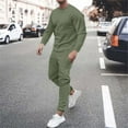 thumbnail image 1 of Wavsuf Sweatsuits 2pcs Sets Mens Jogger Set Long Motion Shirt Sweatshirt and Sweatpants Green Size 2XL, 1 of 6