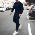 thumbnail image 1 of Wavsuf Sweatsuits 2pcs Sets Mens Jogger Set Long Motion Shirt Sweatshirt and Sweatpants Navy Size M, 1 of 6
