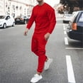 thumbnail image 1 of Wavsuf Sweatsuits 2pcs Sets Mens Jogger Set Long Motion Shirt Sweatshirt and Sweatpants Red Size M, 1 of 6