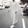 thumbnail image 1 of Wavsuf Sweatsuits 2pcs Sets Mens Jogger Set Long Motion Shirt Sweatshirt and Sweatpants White Size 2XL, 1 of 6