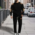thumbnail image 1 of Wavsuf Sweatsuits 2pcs Sets Mens Jogger Set Long Motion Tight Drawstring Simplicities Shirt Sweatshirt and Sweatpants Black Size L, 1 of 9