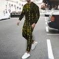 thumbnail image 1 of Wavsuf Sweatsuits 2pcs Sets Mens Jogger Set Long New Motion Digital Shirt Sweatshirt and Sweatpants Yellow Size M, 1 of 5