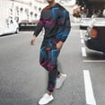thumbnail image 1 of Wavsuf Sweatsuits 2pcs Sets Mens Jogger Set Long New Motion Shirt Sweatshirt and Sweatpants Blue Size 4XL, 1 of 5