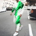 thumbnail image 1 of Wavsuf Sweatsuits 2pcs Sets Mens Jogger Set Long New Motion Shirt Sweatshirt and Sweatpants Green Size L, 1 of 5