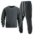 thumbnail image 1 of Wavsuf Sweatsuits 2pcs Sets Mens Jogger Set Long Plush Shirt Sweatshirt and Sweatpants Gray Size M, 1 of 4