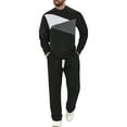 thumbnail image 1 of Wavsuf Sweatsuits 2pcs Sets Mens Jogger Set Long Shirt Sweatshirt and Sweatpants Black Size 3XL, 1 of 7