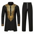 thumbnail image 1 of Wavsuf Sweatsuits 2pcs Sets Mens Jogger Set Long Slim Shirt Sweatshirt and Sweatpants Black Size L, 1 of 8