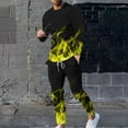 thumbnail image 1 of Wavsuf Sweatsuits 2pcs Sets Mens Jogger Set Long Tight Shirt Sweatshirt and Sweatpants Yellow Size XL, 1 of 7