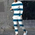 thumbnail image 1 of Wavsuf Sweatsuits 2pcs Sets Mens Jogger Set Long Tight Stripe Shirt Sweatshirt and Sweatpants Blue Size 4XL, 1 of 7