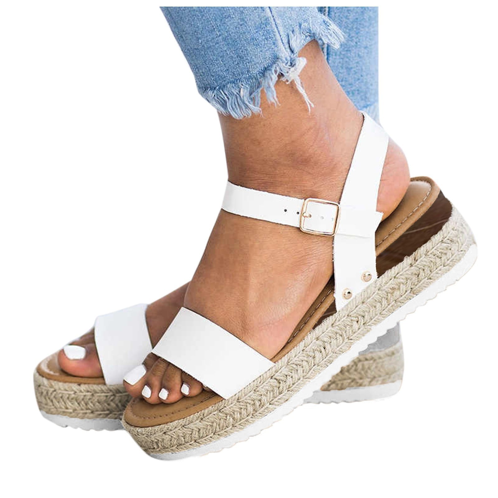 White wedge sandals size 8 hotsell